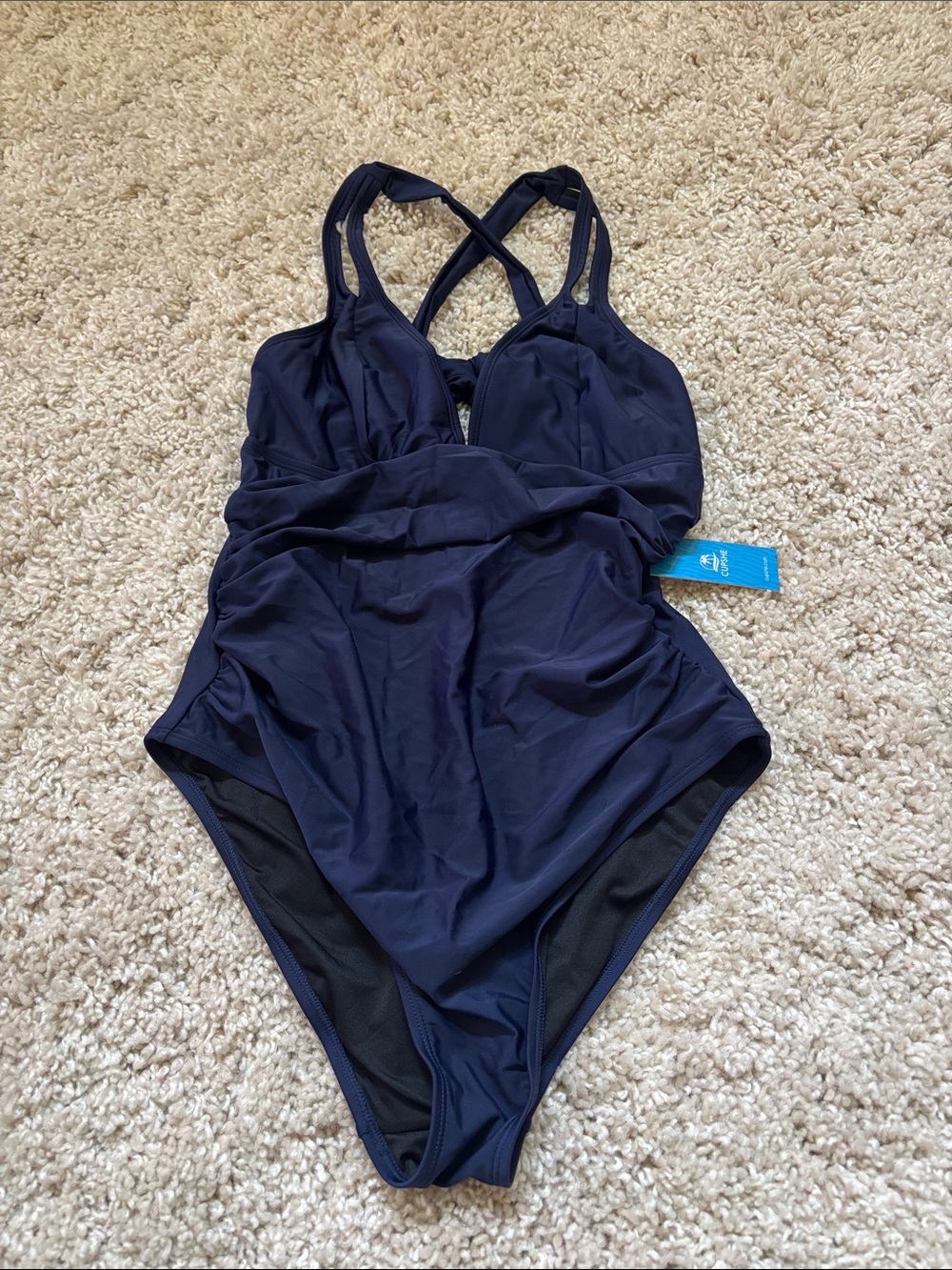 Athleta Deep Navy Crossback One-Piece Swimsuit